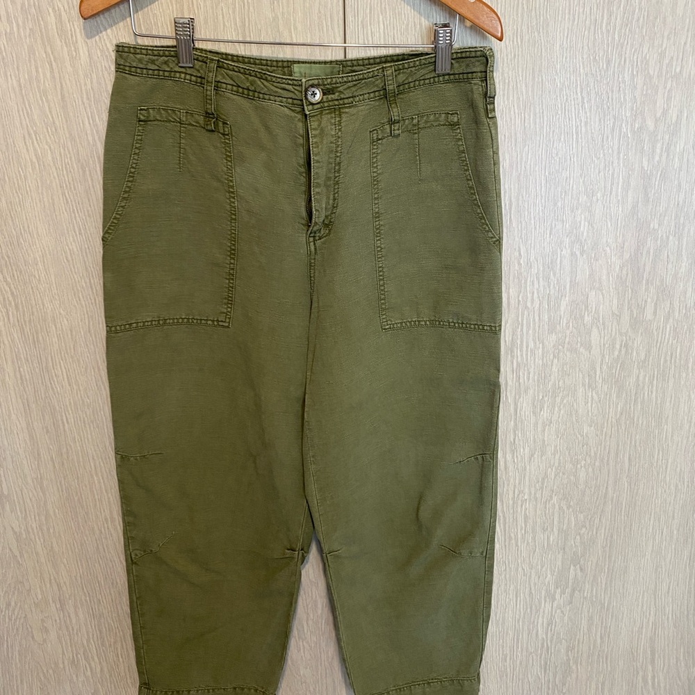 Anthropologie Olive Utility Cargo Pants
